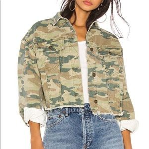 Free People Camo Denim Jacket
